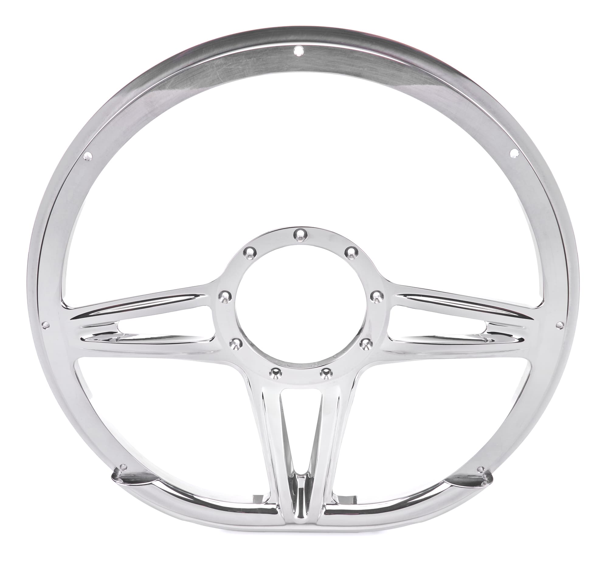Steering Wheel 14in D-Shape Victory Polished
