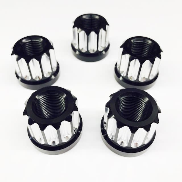 Billet Aluminum 12pt Lug Nuts 5/8 5pk