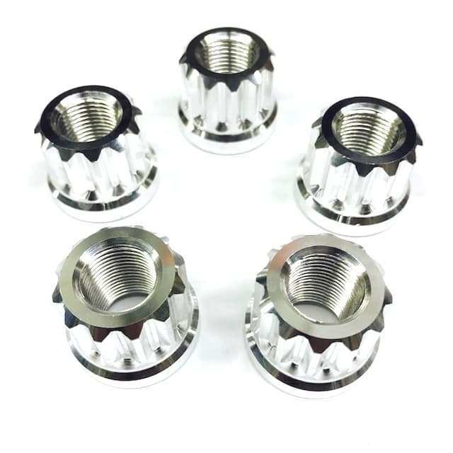 Billet Aluminum 12pt Lug Nuts 5/8in Polished 5pk